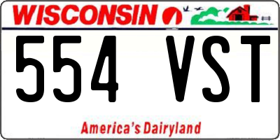 WI license plate 554VST
