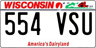 WI license plate 554VSU