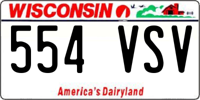 WI license plate 554VSV