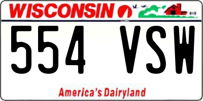 WI license plate 554VSW