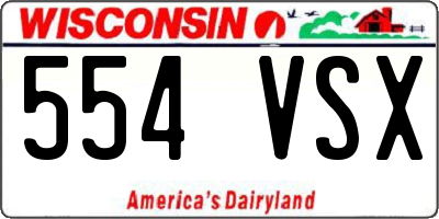 WI license plate 554VSX