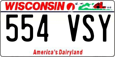 WI license plate 554VSY