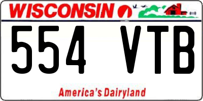 WI license plate 554VTB
