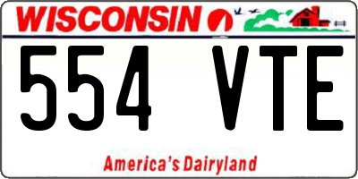 WI license plate 554VTE
