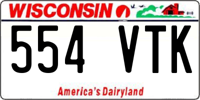 WI license plate 554VTK