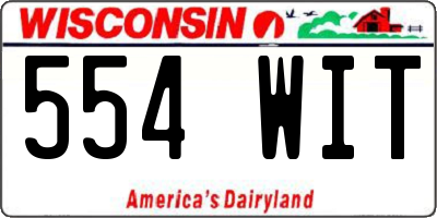 WI license plate 554WIT