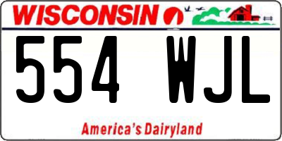 WI license plate 554WJL