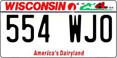 WI license plate 554WJO