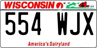 WI license plate 554WJX