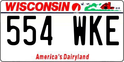 WI license plate 554WKE