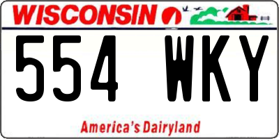 WI license plate 554WKY