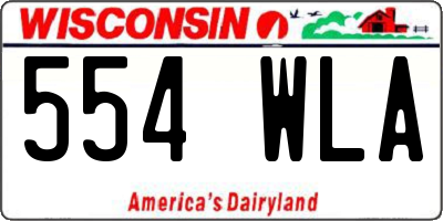 WI license plate 554WLA