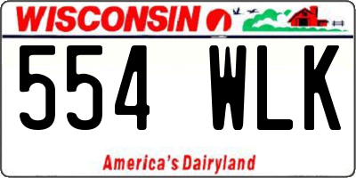 WI license plate 554WLK