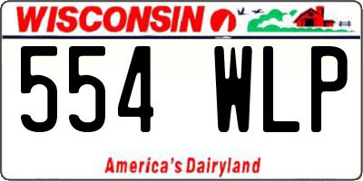 WI license plate 554WLP