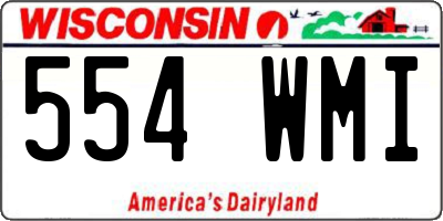 WI license plate 554WMI