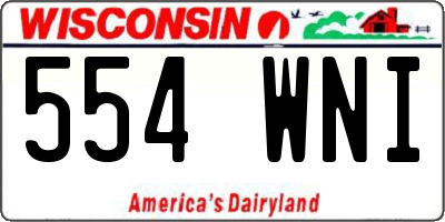 WI license plate 554WNI