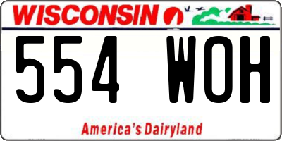 WI license plate 554WOH