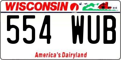 WI license plate 554WUB