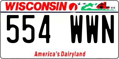 WI license plate 554WWN
