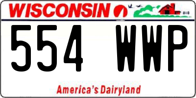 WI license plate 554WWP