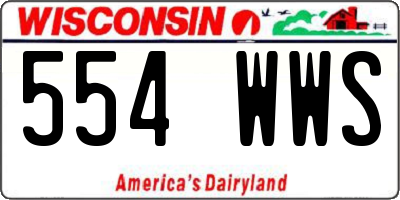 WI license plate 554WWS