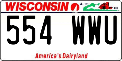 WI license plate 554WWU