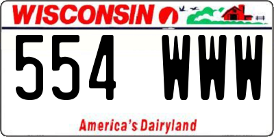 WI license plate 554WWW