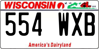 WI license plate 554WXB