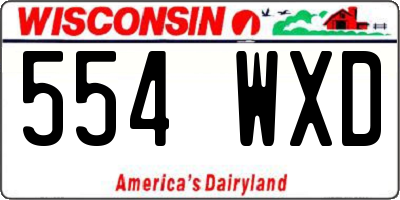 WI license plate 554WXD