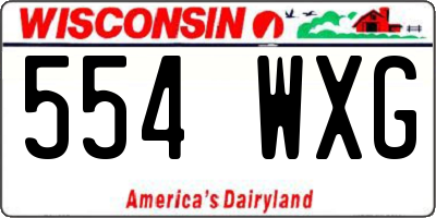 WI license plate 554WXG