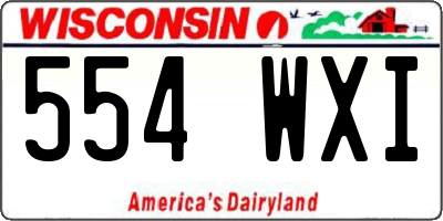 WI license plate 554WXI