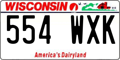 WI license plate 554WXK