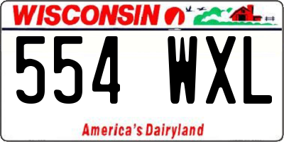 WI license plate 554WXL