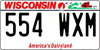 WI license plate 554WXM