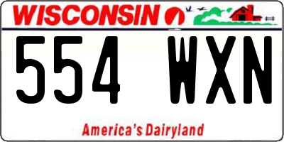 WI license plate 554WXN