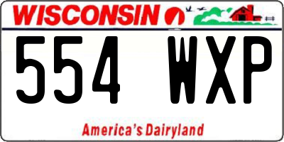 WI license plate 554WXP