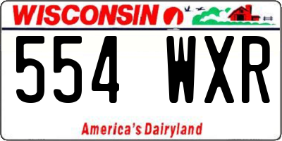 WI license plate 554WXR