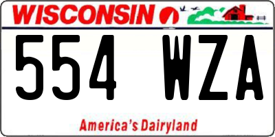 WI license plate 554WZA