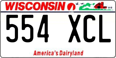 WI license plate 554XCL