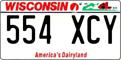 WI license plate 554XCY
