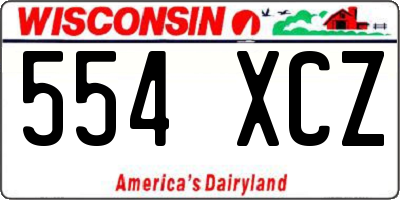 WI license plate 554XCZ