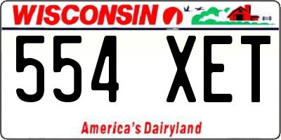 WI license plate 554XET