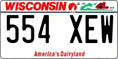 WI license plate 554XEW