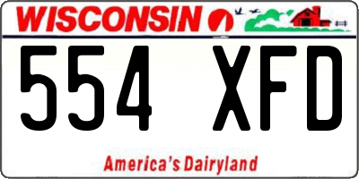 WI license plate 554XFD