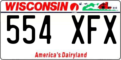 WI license plate 554XFX