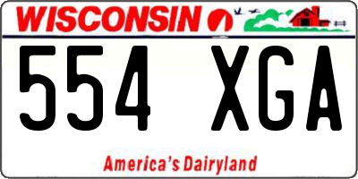 WI license plate 554XGA