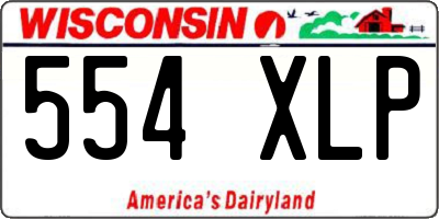 WI license plate 554XLP