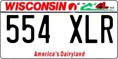 WI license plate 554XLR