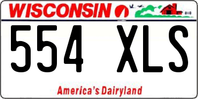 WI license plate 554XLS