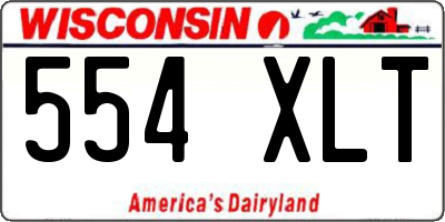 WI license plate 554XLT